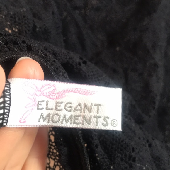 Black lace bodysuit. Size Small to Medium. Height neck. High cut thigh. EUC - Picture 8 of 8